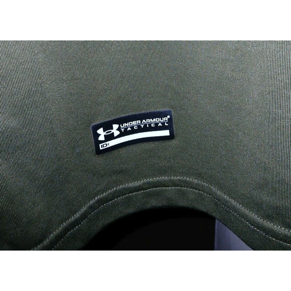 UNDER ARMOUR TACTICAL T-Shirt Mens L Loose Fit Logo Short Sleeve Military Green - Picture 4 of 5